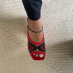 FENDI mesh sling back heels, size 35/5